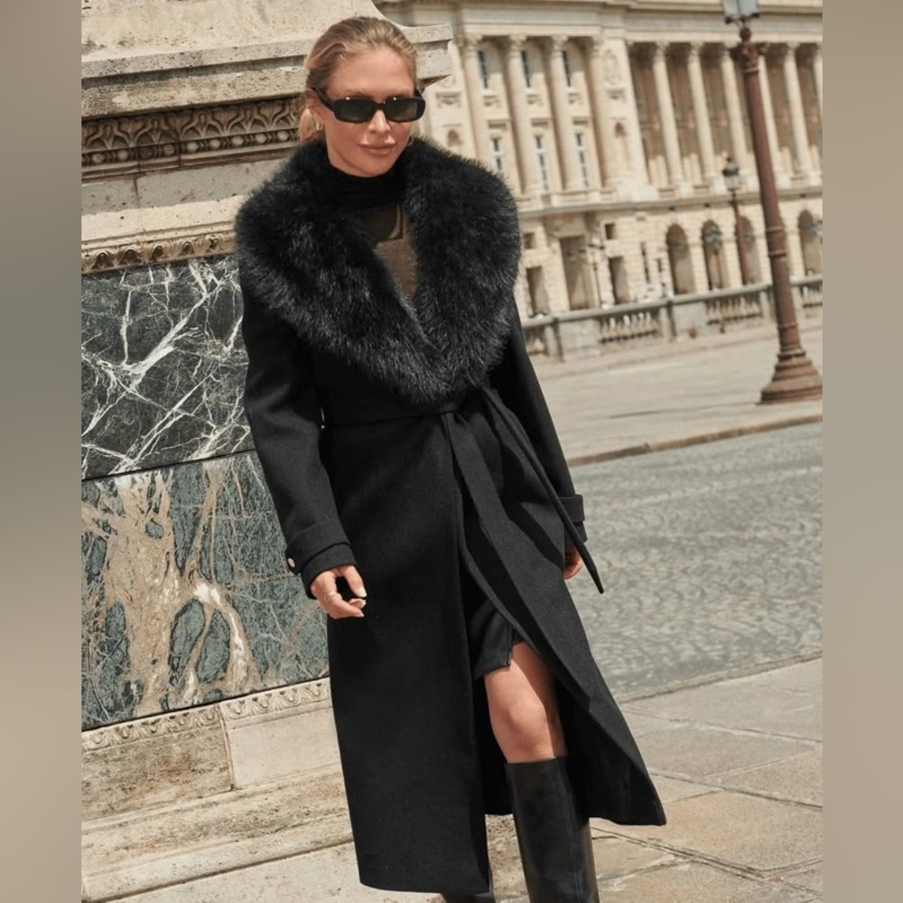 Genuine rabbit fur collar